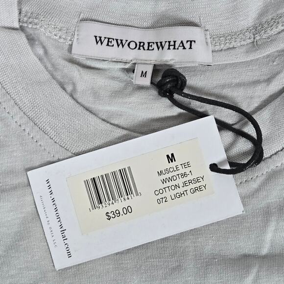 WeWoreWhat Light Grey Cotton Jersey Muscle Tee M NWT‎ - Picture 3 of 9